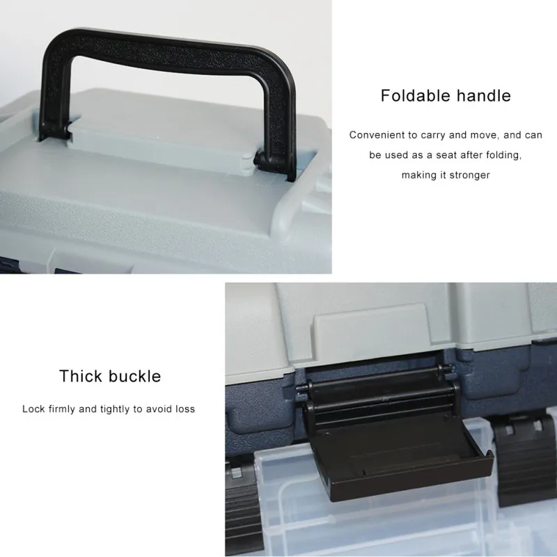 

Fishing Box 4-storey Roller Box Tool Box Fishing Box Fishing Tank Road Sub-fishing Box Suitcase Blue Buckle