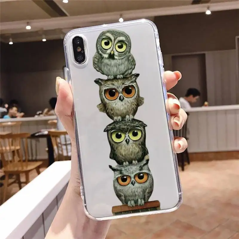 

Animal Owl art cool cute Phone Cases Transparent soft For iphone 5 5s 5c se 6 6s 7 8 11 12 plus mini x xs xr pro max