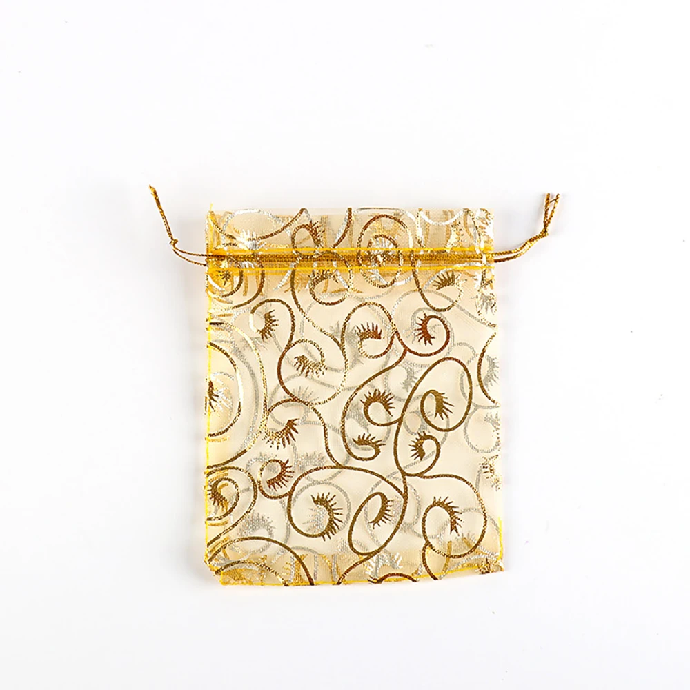 25 шт. золотой мешочек с завязками праздничный Подарочный конфетный держатель из