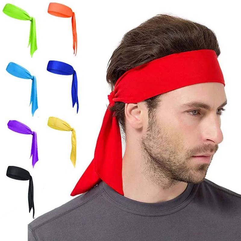 

Sports Headband Yoga Sweatband Solid Color Cycling Headwear Men Outdoor Bandanas Tennis Fitness Pirate Headscarf Sweat Bands