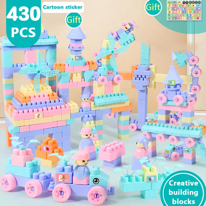 A038-430PCS 220-430 шт замок мечты строительные блоки городской дом крыша большие частицы ветряная мельница кирпичная модель фигурки Развивающие игрушки для детей - Цвет: A038-430PCS