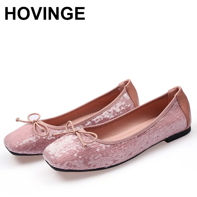 

Балетки HOVING женские на плоской подошве, элегантные удобные повседневные туфли без застежки, украшенные бантом, весна-осень