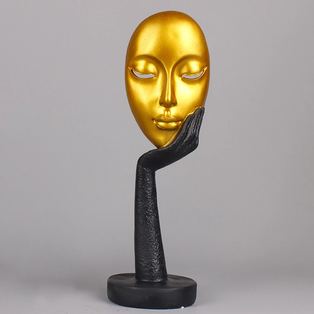 Miniature Figurines Abstract Human Face Model Resin Statues for Decoration Art Craft Desktop Sculpture Office Home Decor Statue | Дом и сад