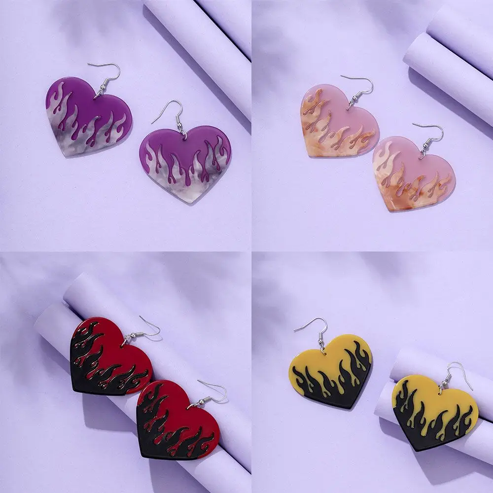 

New Colorful Flame Acrylic Goth Vintage Earrings Harajuku