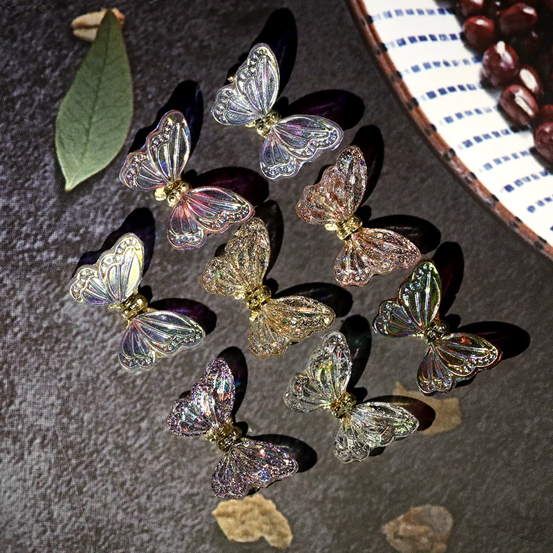 Подвески для ногтей Aurora Butterfly машущие голографические Крылья 3D украшения модные |