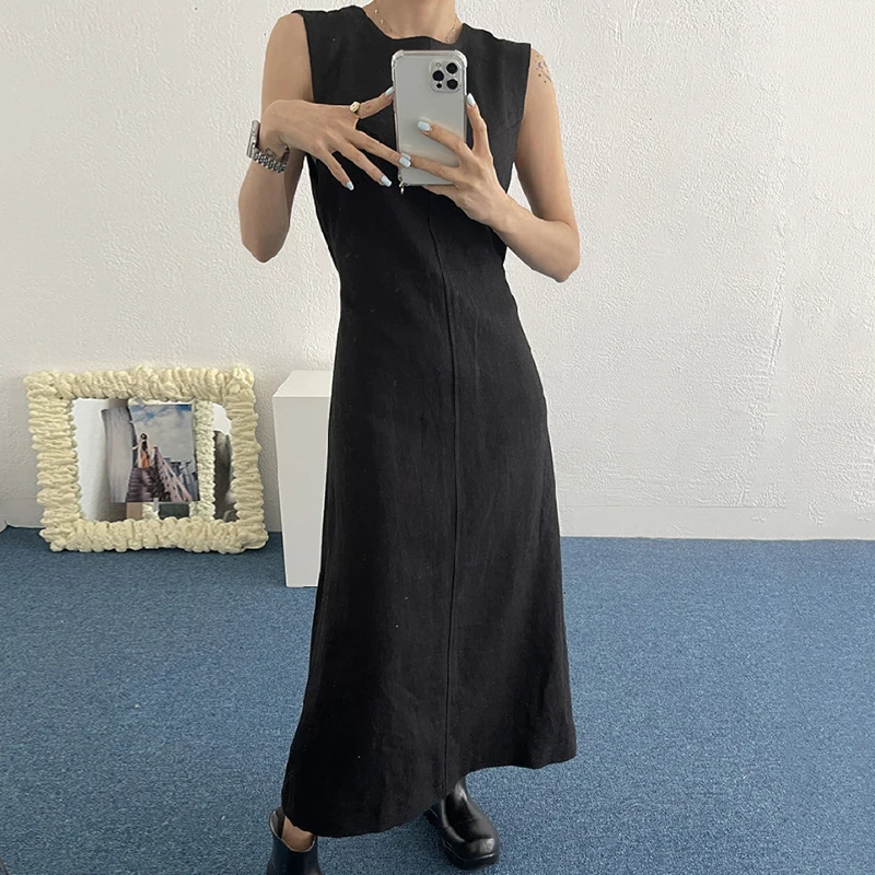 Женское летнее платье Sannian с круглым вырезом открытой спиной и кулиской сзади