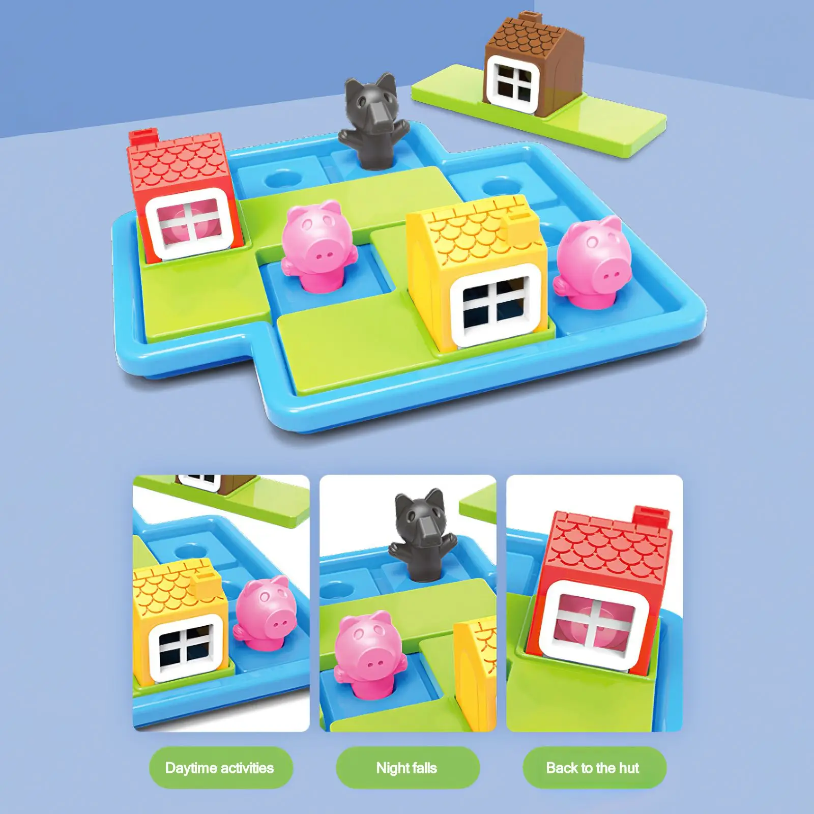 

Three Little Piggies Smart Hide Seek Board Games Skill-Building Puzzle Game Challenges Logic Game Educational Toy Children Gift