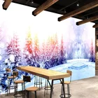 3D обои на заказ, картина на стену, Зимний лес, лосины, снежный пейзаж, большая картина, для гостиной, спальни, украшения, фотобумага