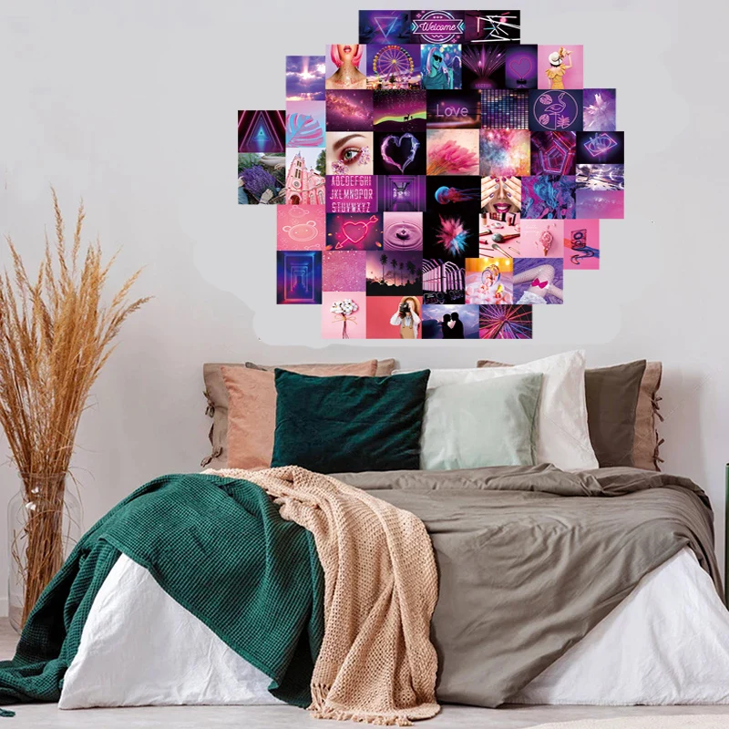 50 шт. семян розовых эстетическая картина для коллаж принт Наборы теплые Цвет