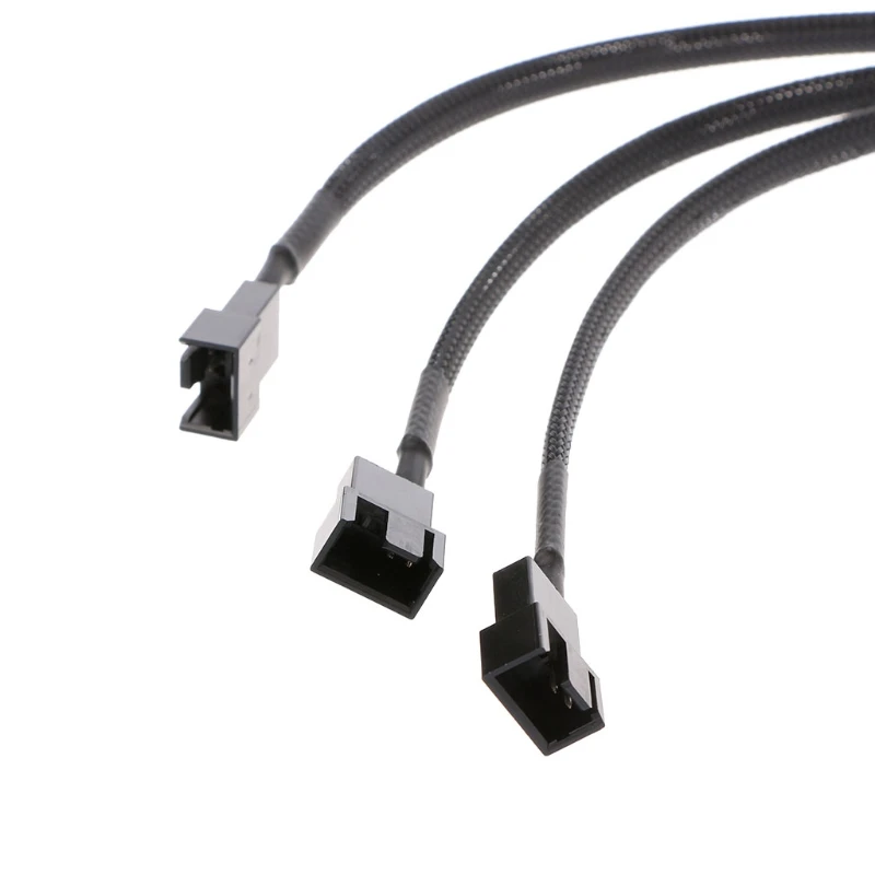 

1 To 2 Way Y-Splitter Sleeved 4-Pin Molex Male to 2 x 3-Pin/4-Pin PWM Male Connector Fan Extension Adapter Cable