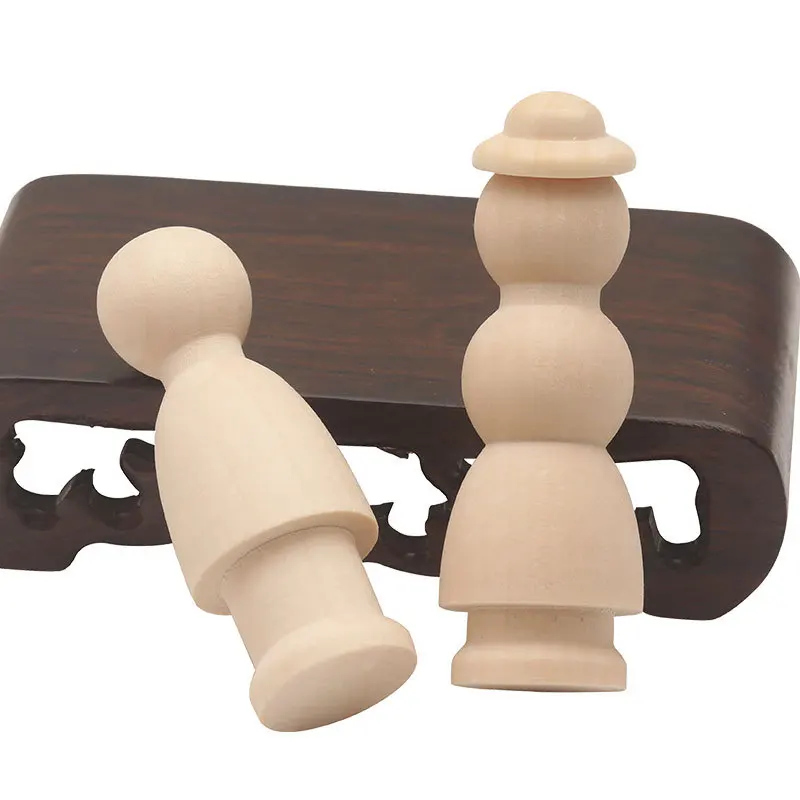 

20pcs/set DIY Wood Doll Wear a Hat Figures for DIY Painting, Decoration, Assorted Wooden People Shapes for Arts and Crafts