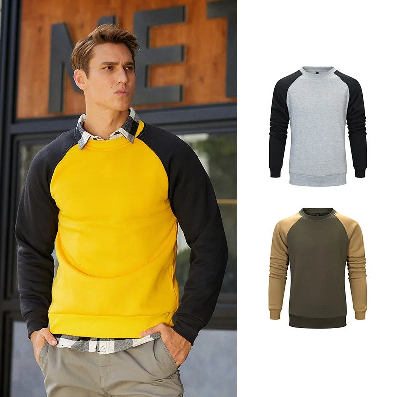 Мужская Флисовая Толстовка повседневная однотонная в стиле хип хоп с круглым