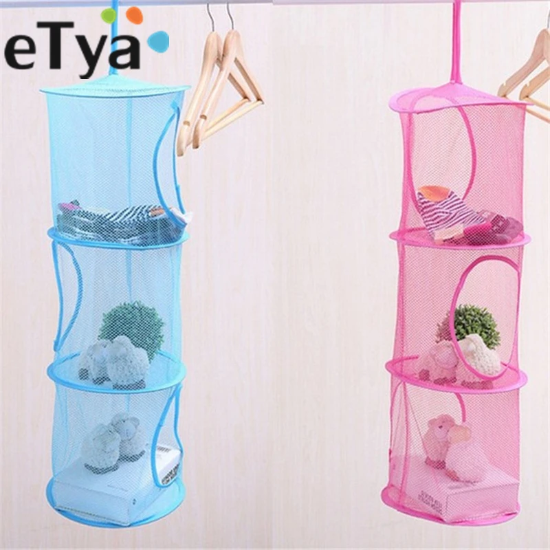 3 Полка сетка для хранения подвесная детский игрушечный Органайзер сумка спальня