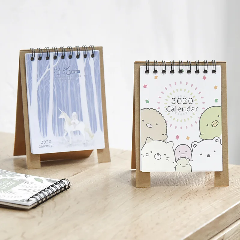 Год Kawaii мультфильм Животные Настольный календарь DIY крафт-бумага мини-календарь планировщик расписаний,08-,12