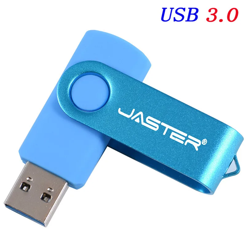JASTER D300 USB флэш-накопитель 3,0 ручка накопитель 128 Гб 64 ГБ 32 ГБ 16 ГБ 8 ГБ 4 ГБ вращающийся дизайн карта памяти Флешка с бесплатной упаковкой - Цвет: cyan-blue
