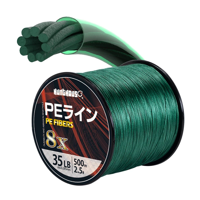 Green- 8 strands Hunthouse полиэтиленовых Лески Плетеный 8 подставок для зимней рыбалки линия супер оплетка линии японская леска 300 м 500 м 1000 м 8X приманка рыболовные снасти - Цвет: Green- 8 strands