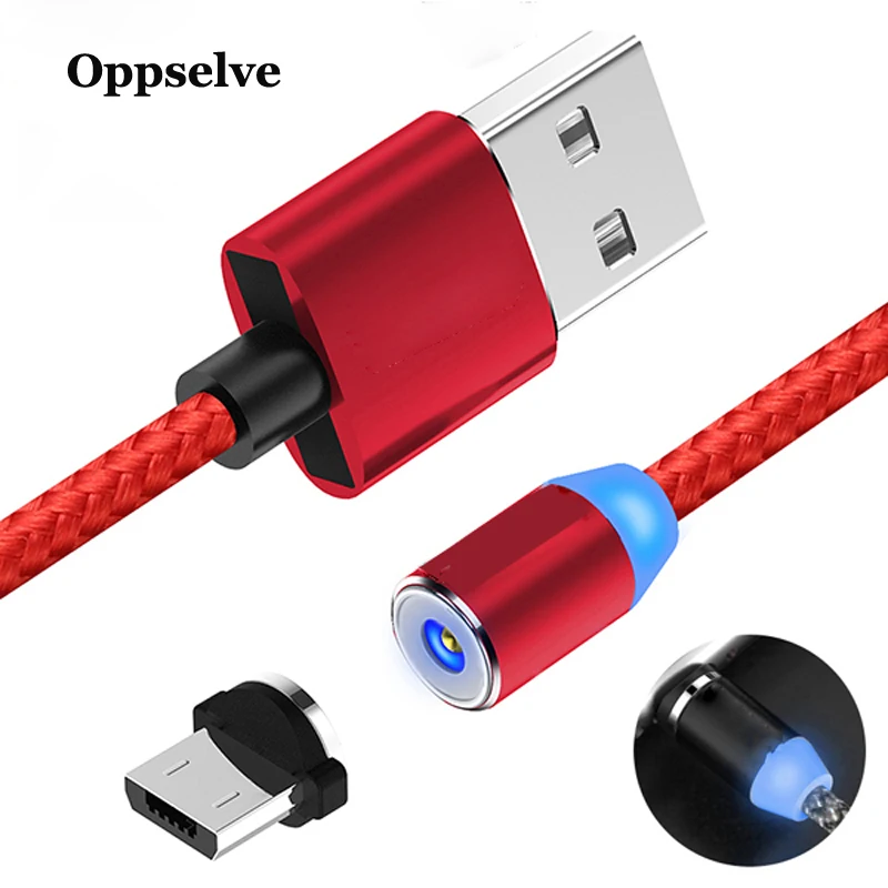 Магнитный кабель Micro USB Oppselve 2 А быстрая зарядка 1 м СВЕТОДИОДНЫЙ зарядный для Xiaomi 4X