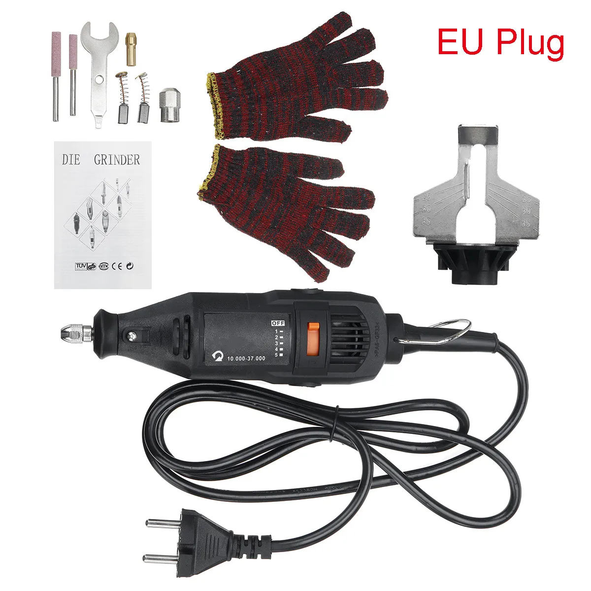 

180W 37000RPM Chainsaw Sharpening Kit Electric Grinder Chain Saw Sharpener 5 Gears Mini Polishing Set Grinding Tool EU Plug