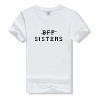 bff sisters letters printing casual tee solid color best friends matching t shirt girls fashion tumblr best sister tee