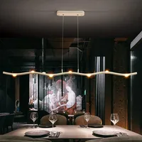 Modern Led Restaurant Bar Chandelier Nordic Shopping Mall Creative Personality Dining Table Office Simple Long Model Room Study