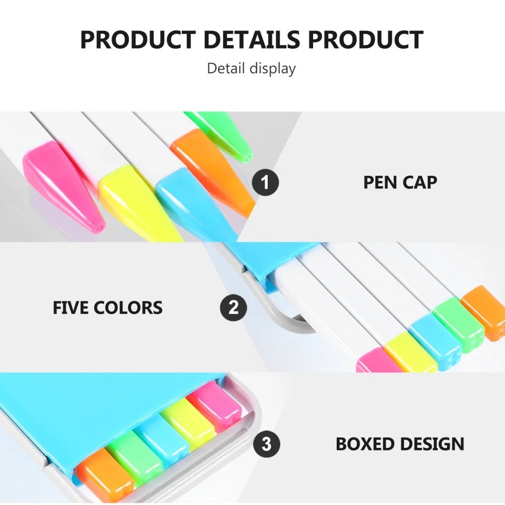 

2 Sets/10pcs Practical Highlighter Portable Marker Pen Student Stationery