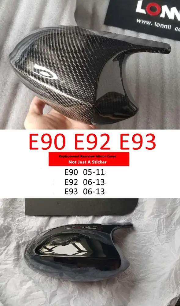 Для BMW E90 E92 E93 2005 11 запасная блестящая черная крышка зеркала заднего вида не просто