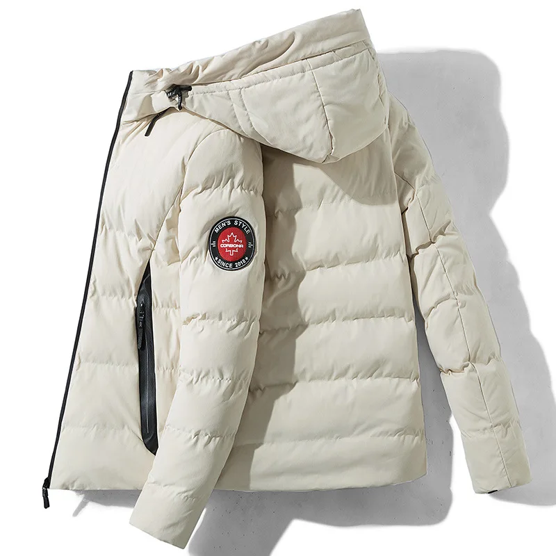 Мужская теплая куртка с капюшоном повседневная приталенная парка из хлопка