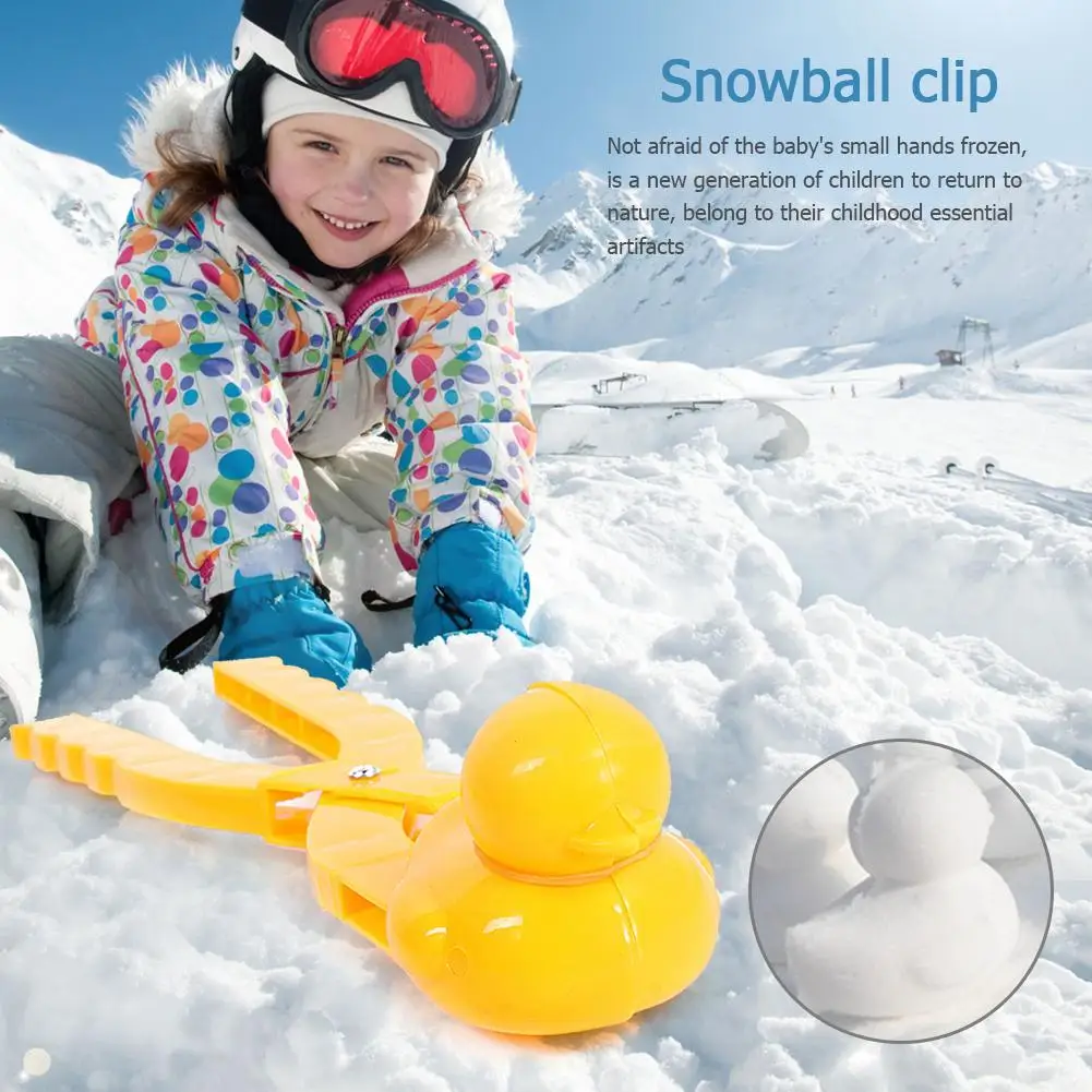 Molde con forma de pato de dibujos animados para ni&ntilde;os, fabricante de bolas de nieve, Clip para deportes al aire libre, herramienta de arena para playa y nieve, juguetes para ni&ntilde;os-1