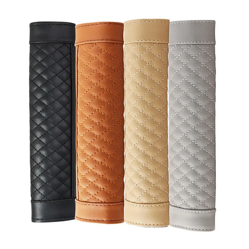 

2Pcs Soft PU Leather Car Seat Belt Cover Shoulder Pads Safety Seat Belt Protection Pad Auto Interior Accessories