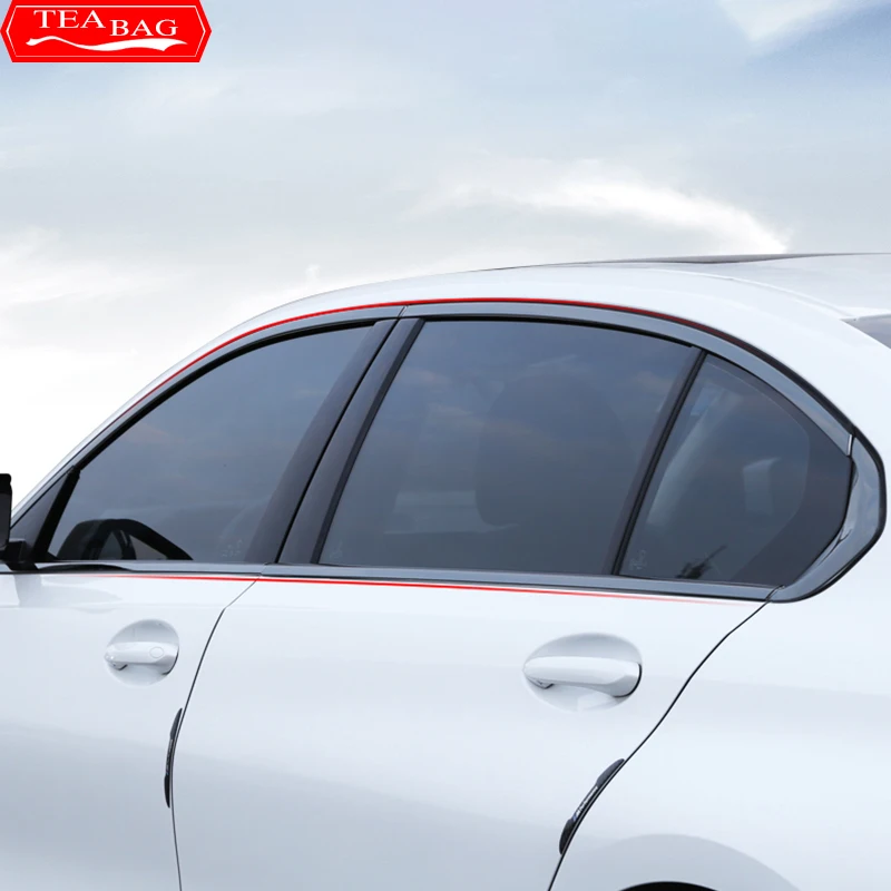 

Car Window Moulding Frame Stainless Steel Sticker Trim Exterior Decoration Column Strip For BMW 3 Series G20 Accessories