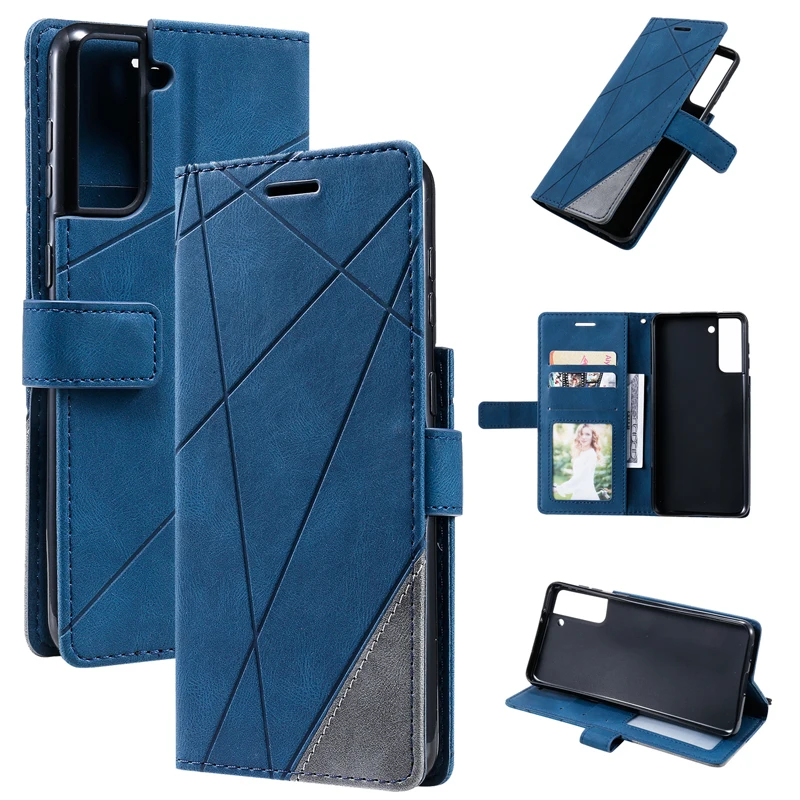 

Leather Flip Cases for Samsung S10 S20 S21 S30 S10e Plus Ultra Anti-Fall Fold Solid Color Wallet Card Slot Bag Cases