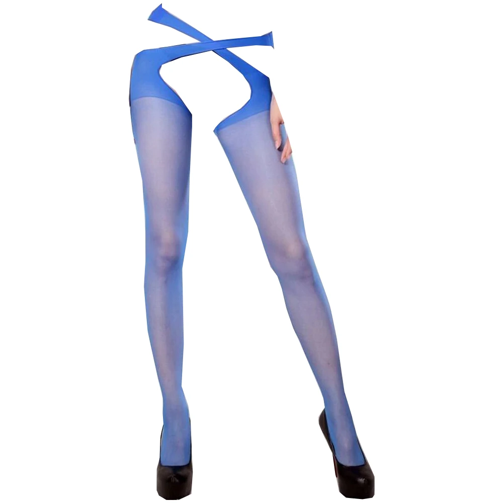 1 пара модных женских пикантных чулок с перекрестными ремнями колготки без