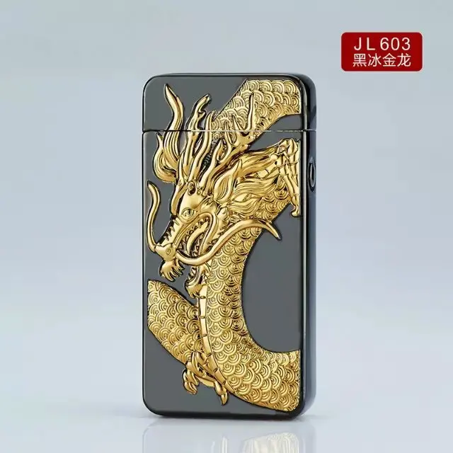Двойная дуговая USB перезаряжаемая Зажигалка Креативный дизайн дракон