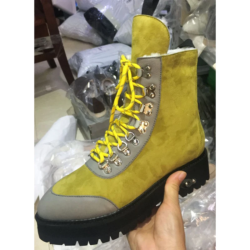 Женские сапоги панк до лодыжек из натуральной кожи с перекрестной