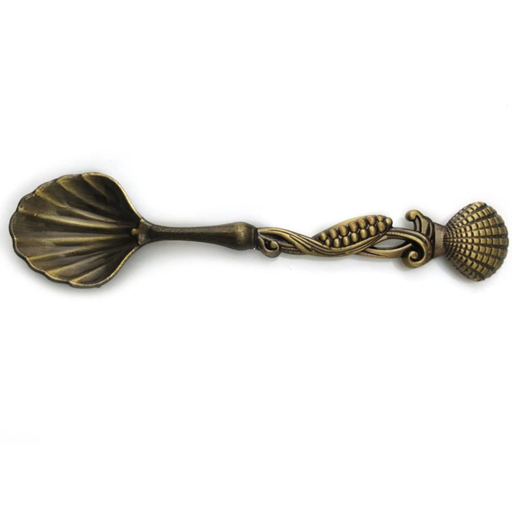 5 шт. кухонные винтажные бронзовые резные столовые приборы мини-десерты