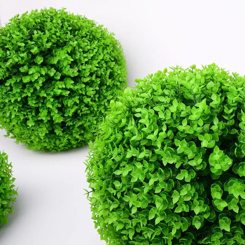 Искусственные Поддельные шарики для травы пластиковые растения зеленая трава