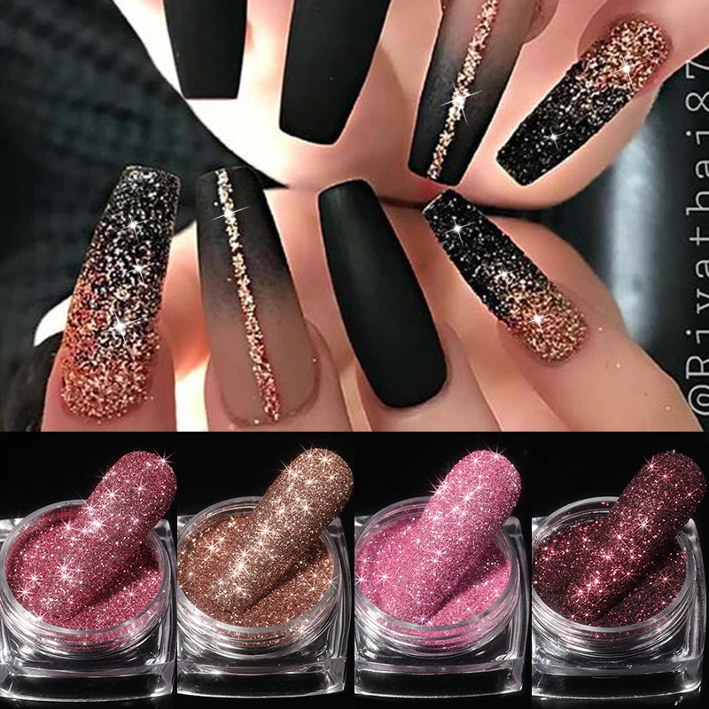 

1 Box Sparkly Nail Glitter Powder Sliver Gold Nail Dust Pigment Chrome Decoration Shining Sequins DIY Nail Art Accessories