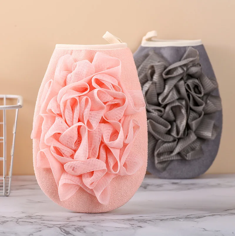 

Soft Rubbing Towel Bath Flower 2 in 1 Dual-purpose Double-sided Bath Bubble Balls Gloves Wisp For Bath Body