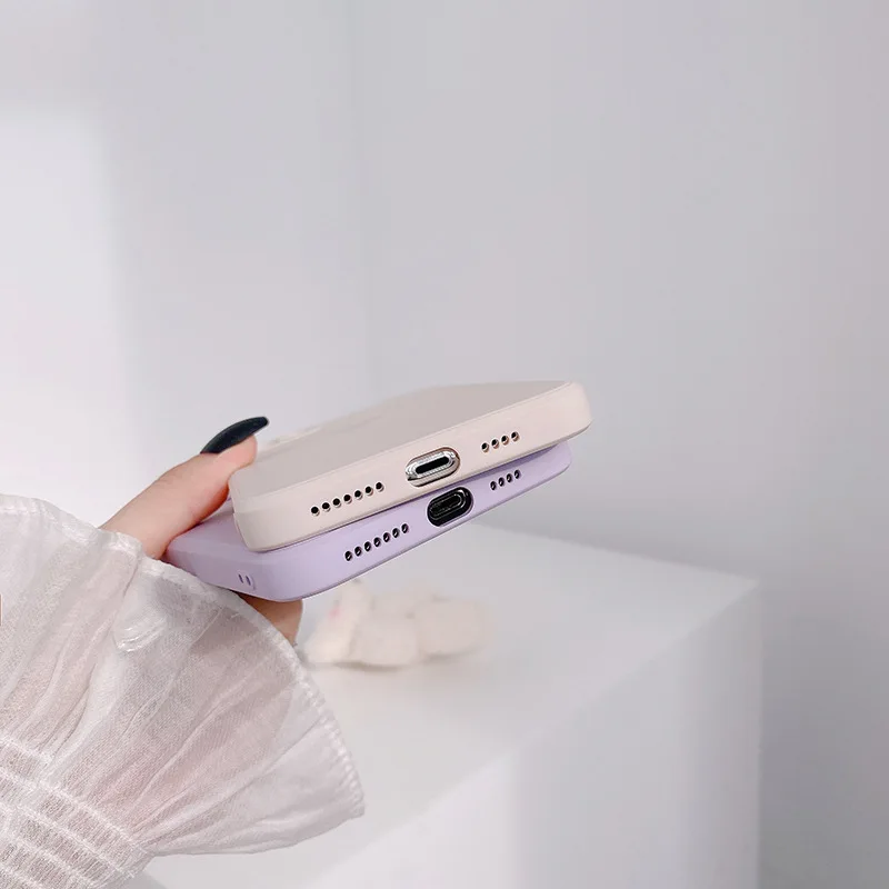 

Korean Solid Candy Color Love Heart Phone Case For iPhone 12 Mini 11 Pro Max XR Xs Max X 7 8Puls Cases Soft Silicone Cover Funda