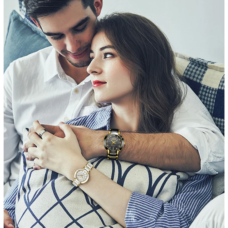 Fashion Casual Gift Couple Lover Women Men Quartz Movement Wrist Watch Couple Luxury Watch Men Watch Women's Wrist Watch Relogio