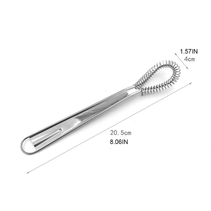 

Kitchen Spiral Whisk Mini Blender Stirrer Stainless Steel Spoon Wick Hand Mixer Frother Creamy Foamer Honey Dipper Stick