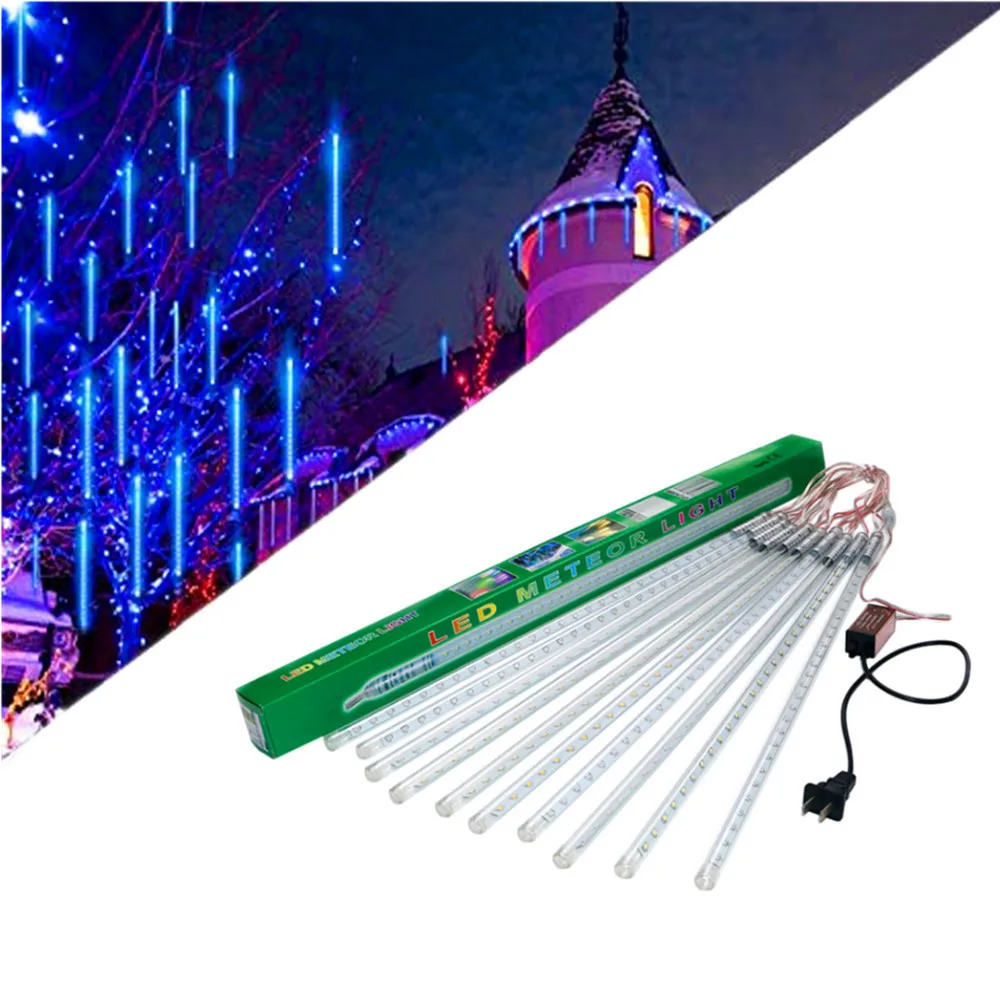 10 трубок 30/50 см штепсельная вилка стандарта США/ЕС метеоритный дождь трубки DC7/12 В