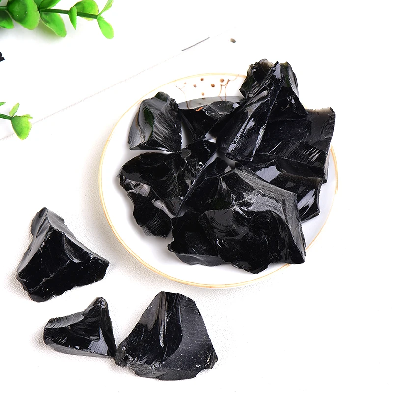 Натуральный камень обсидиановый кристалл гравий неправильной формы Форма