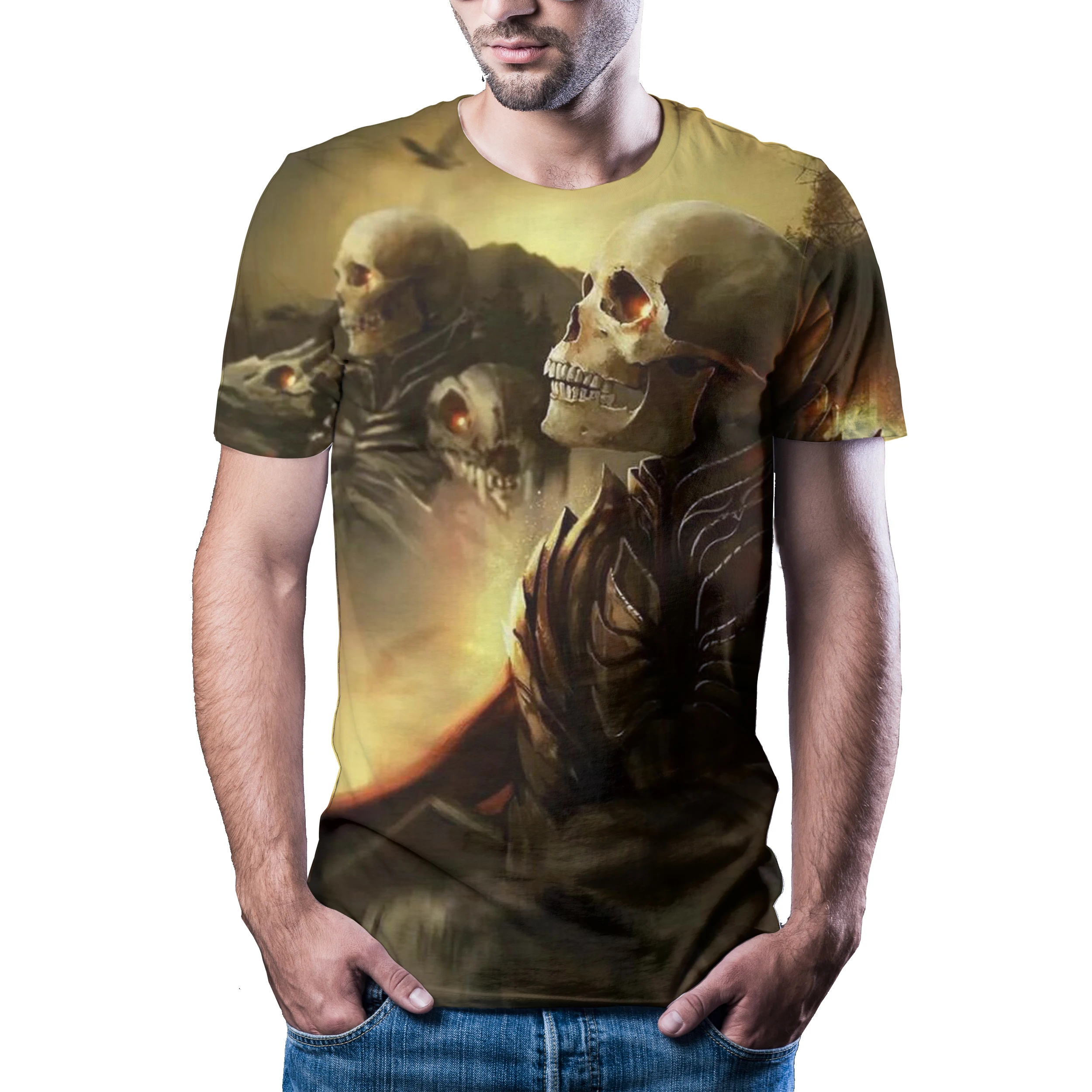 2020 new versatile dark Style Men's T-shirt printed quick drying summer shirt | Мужская одежда