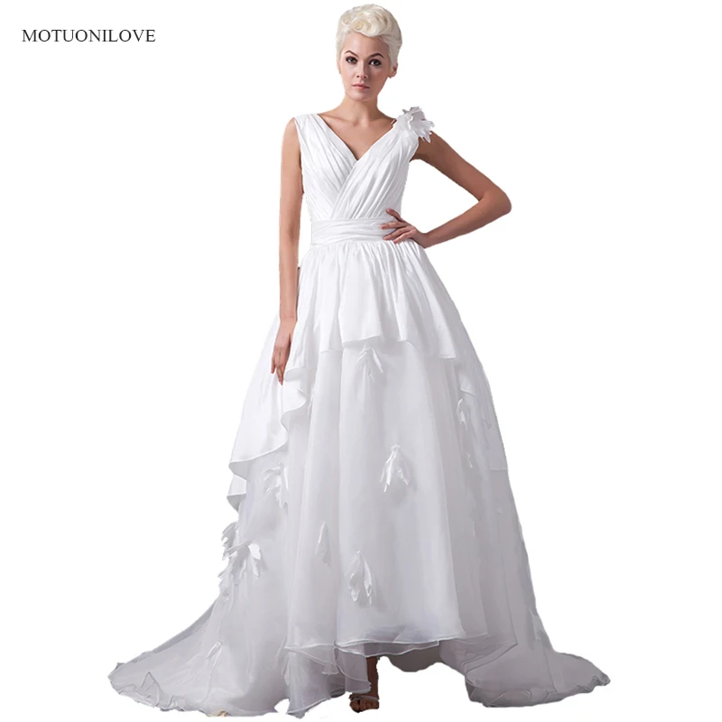 

Платье Свадебное ТРАПЕЦИЕВИДНОЕ с V-образным вырезом и цветами, ручной работы