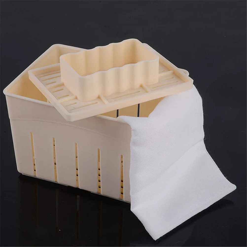 

DIY Plastic Homemade Tofu Maker Press Mold Kit Tofu Making Machine Set Soy Pressing Mould with Cheese Cloth Cuisine