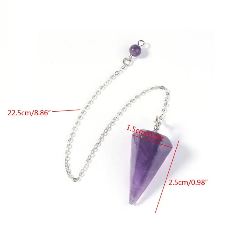 2021 Новый Натуральный Камень Конус многогранный острым маятник рейки исцеляющий