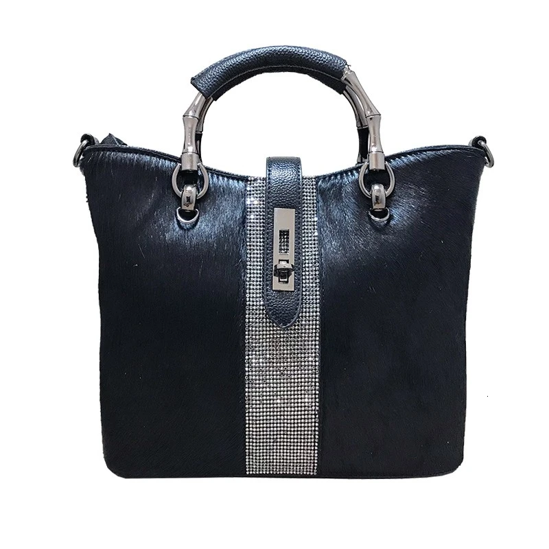 [Telastar] женские сумки из конского волоса стразы натуральная кожа бриллиантовая