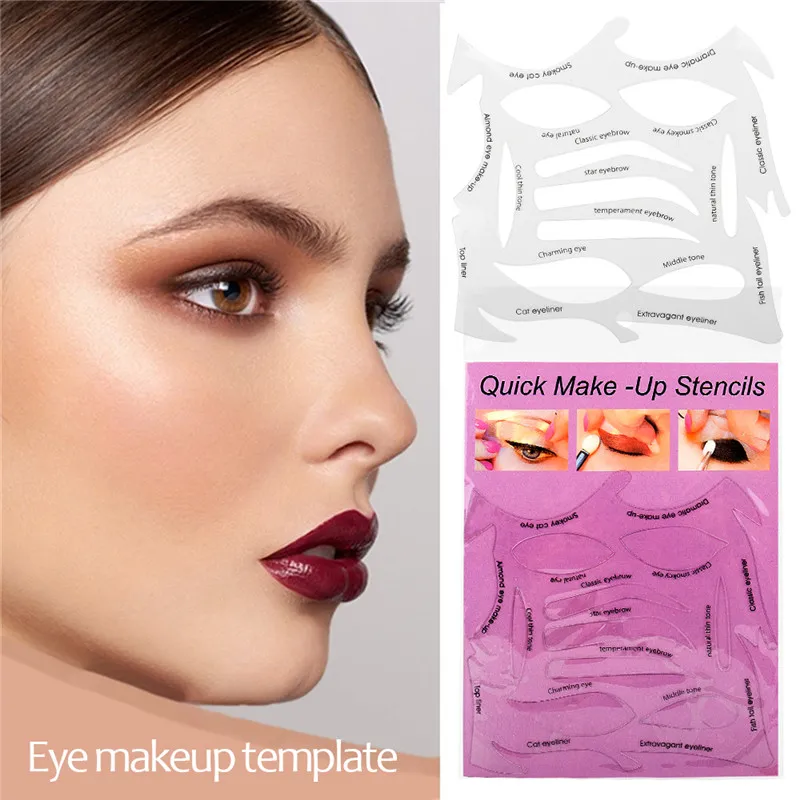 Шаблон для макияжа глаз тени век подводка инструмент карточка кошачьих Женская