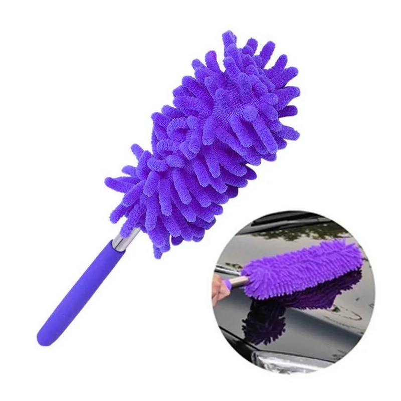 purple Бытовая щетка для пыли, Офисные инструменты для уборки на кухне, растягивающаяся, микрофибра, щетка для пыли, регулируемая щетка с перьями - Цвет: purple
